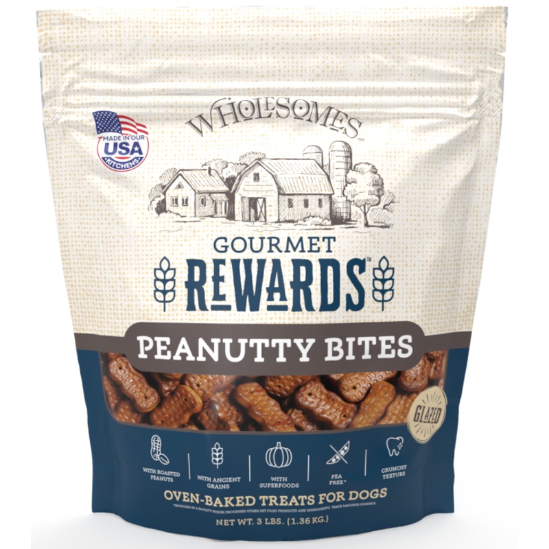 Wholesomes Gourmet Rewards Peanutty Bites Dog Treats