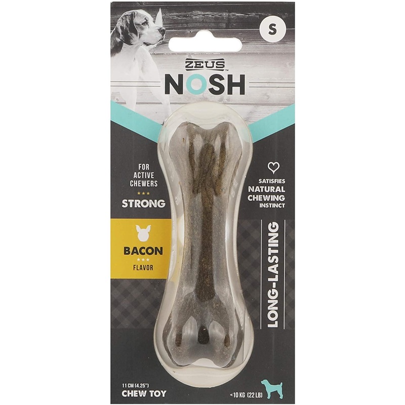 ZEUS Nosh Strong Dog Chew Bones Bacon Flavor