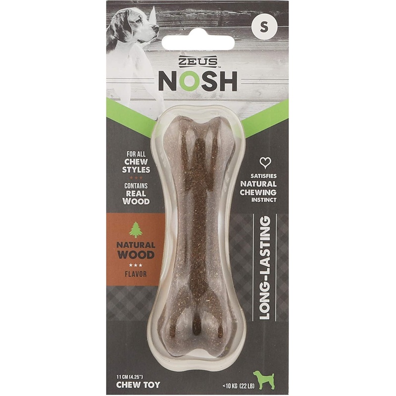 ZEUS Nosh Timber Wood Dog Chew Bones  Natural Wood