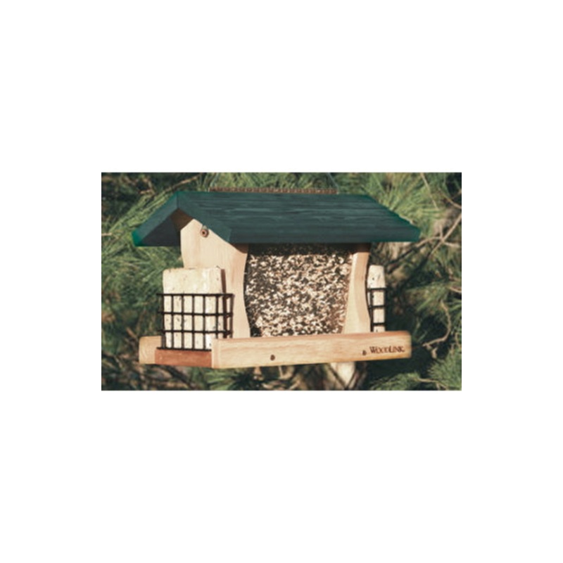 Woodlink Large Cedar Garden Green Roof Feeder with Suet Cages
