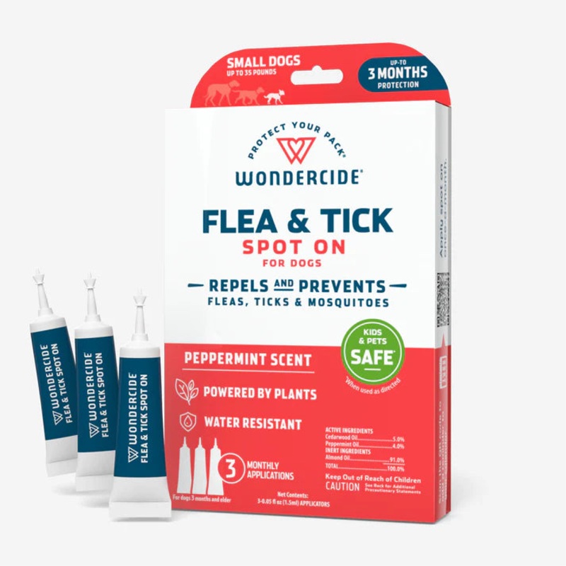 Wondercide Flea & Tick Spot On for Dogs with Natural Essential Oils – 3 mon