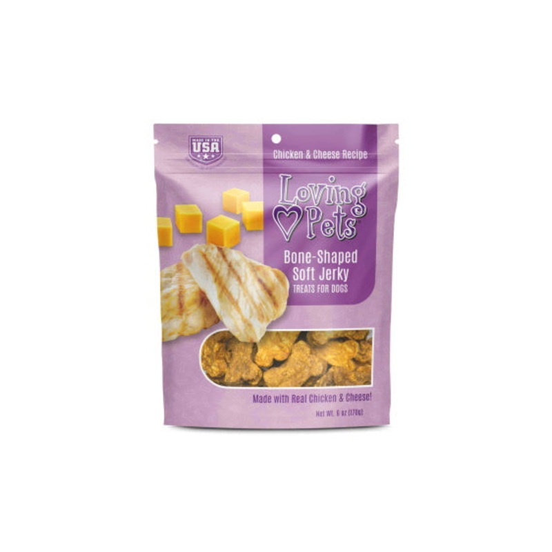 Loving Pets Chicken & Cheese Bone-Shaped Soft Jerky Treats