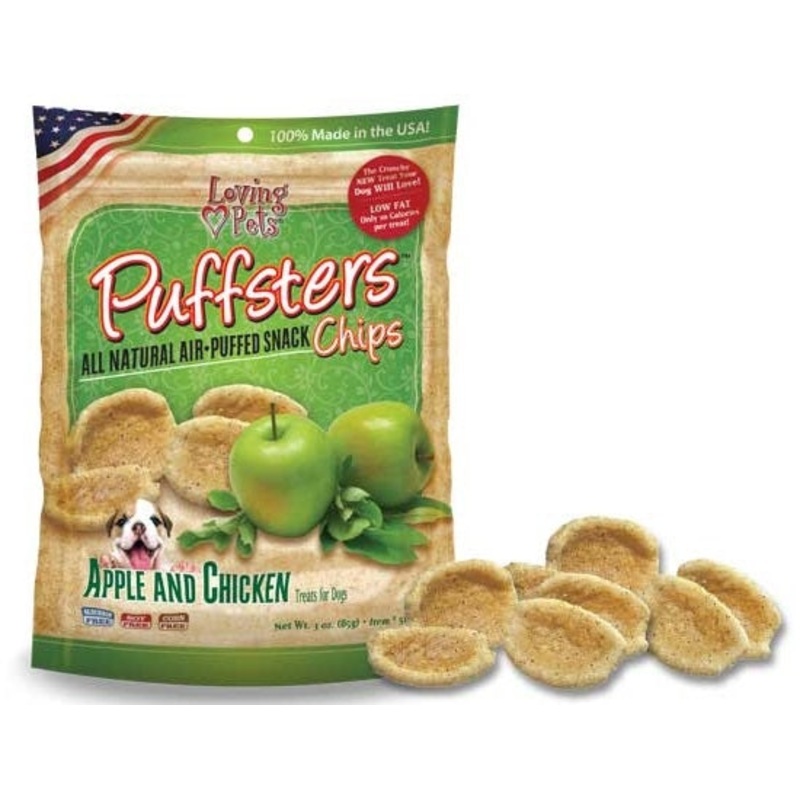 Loving Pets Puffsters Chips Apple and Chicken Dog Air Puffed Treats