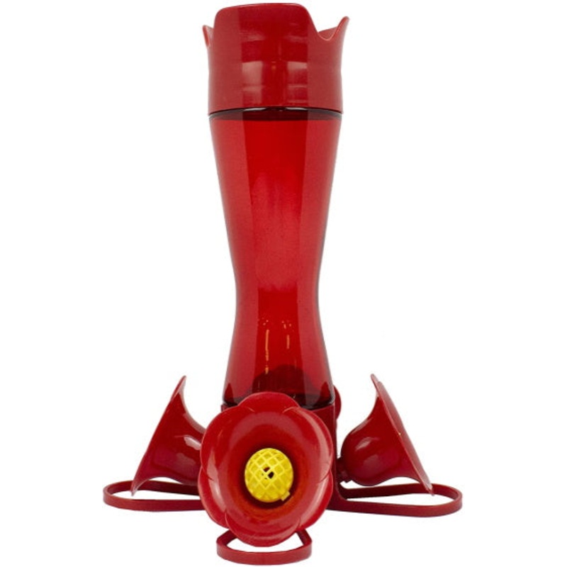 Perky Pet Pinch-Waist Red Glass Feeder