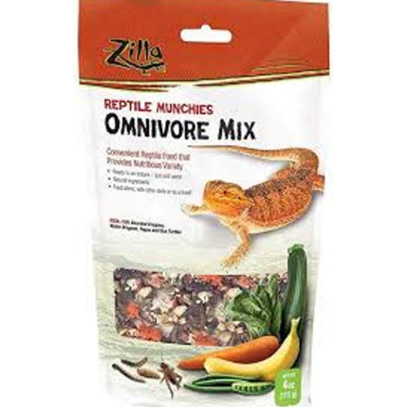 Zilla Reptile Omnivore Munchies Mix Treat, 4 oz