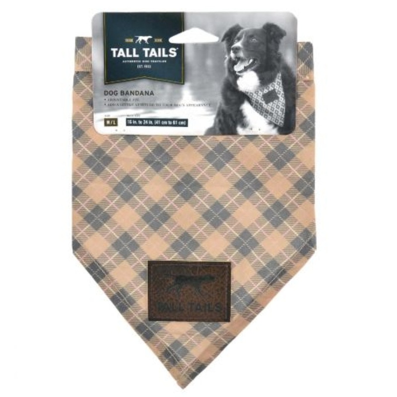 Tall Tails – Plaid Tan Bandana