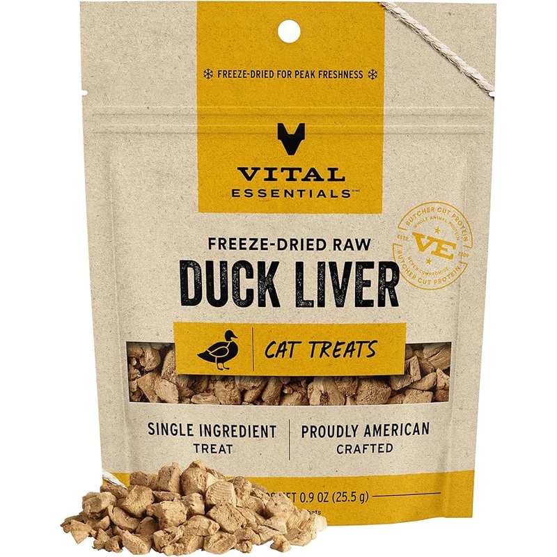 Vital Essentials Freeze-Dried Duck Liver Cat Treats 0.9OZ
