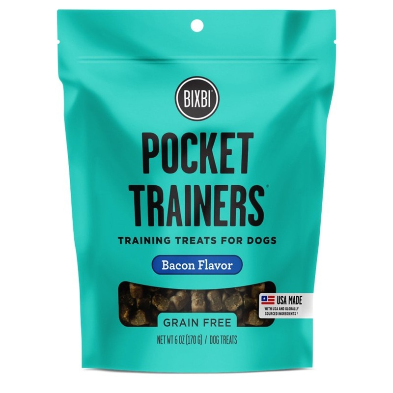 BIXBI Pocket Trainers Bacon Flavor Grain-Free Dog Treats, 6-oz bag