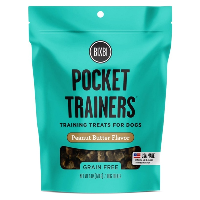 BIXBI Pocket Trainers Peanut Butter Flavor Grain-Free Dog Treats, 6-oz bag