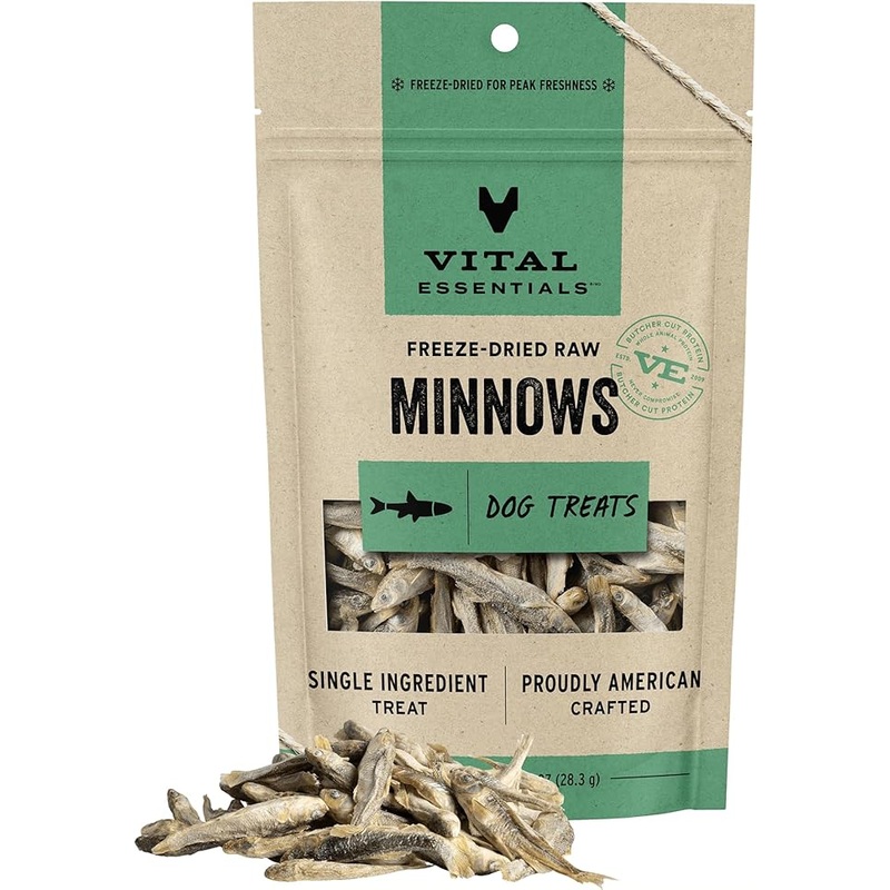 Vital Essentials Freeze Dried Grain Free Minnows Treats for Dogs