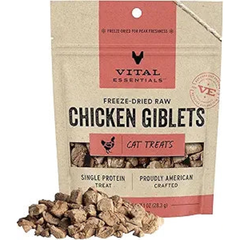 Vital Essentials Vital Cat Freeze Dried Grain Free Chicken Giblets Cat Treats