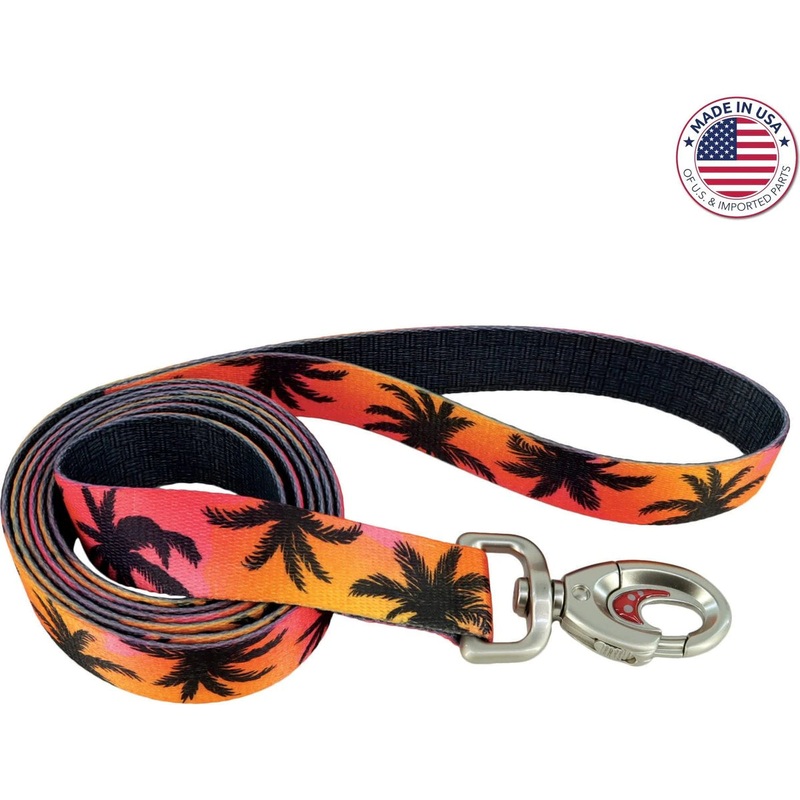 Coastal Sublime Adjustable Dog 6ft Leash – Palm Trees
