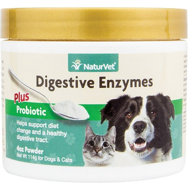 NaturVet Digestive Enzymes Plus Probiotic Dog & Cat Powder Supplement