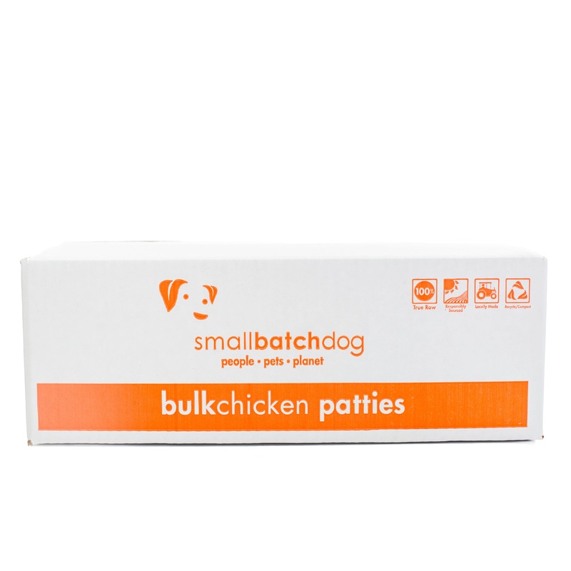 SMALLBATCH DOG CHICKEN BATCH BULK PATTIES 18 LB FROZEN 36/CS