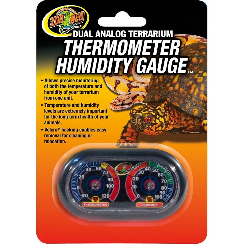 Zoo Med Dual Analog Thermometer and Humidity Gauge