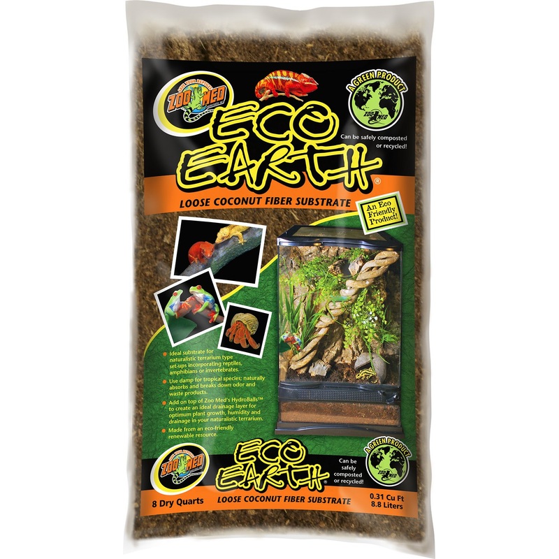 Zoo Med Eco Earth Loose Coconut Fiber Reptile Substrate 8qt