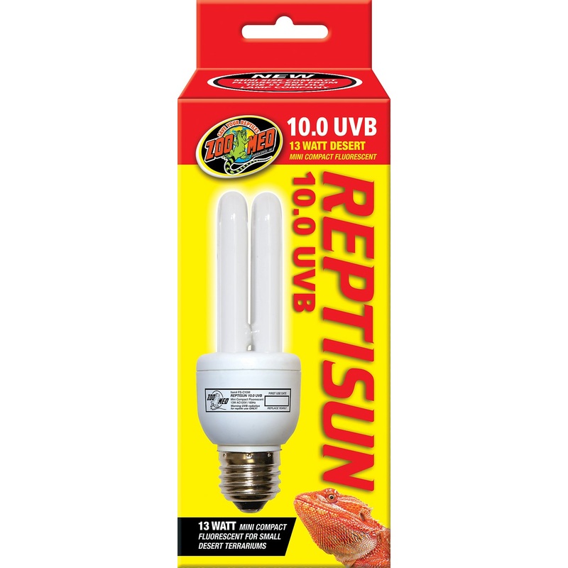 Zoo Med ReptiSun 10.0 UVB Compact Fluorescent Mini Reptile Lamp, 13-Watt