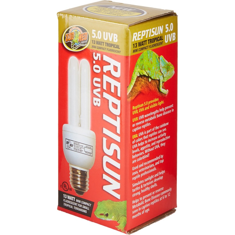 Zoo Med ReptiSun 5.0 UVB Compact Fluorescent Mini Reptile Lamp, 13-Watt