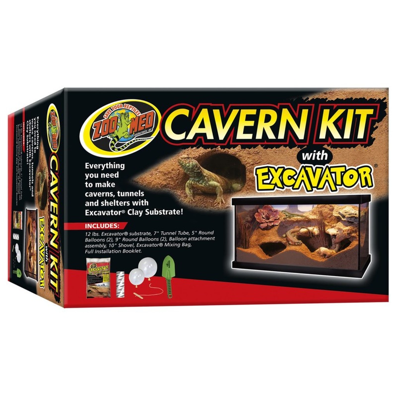 ZooMed Cavern Kit with Excavator Clay Burrowing Substrate