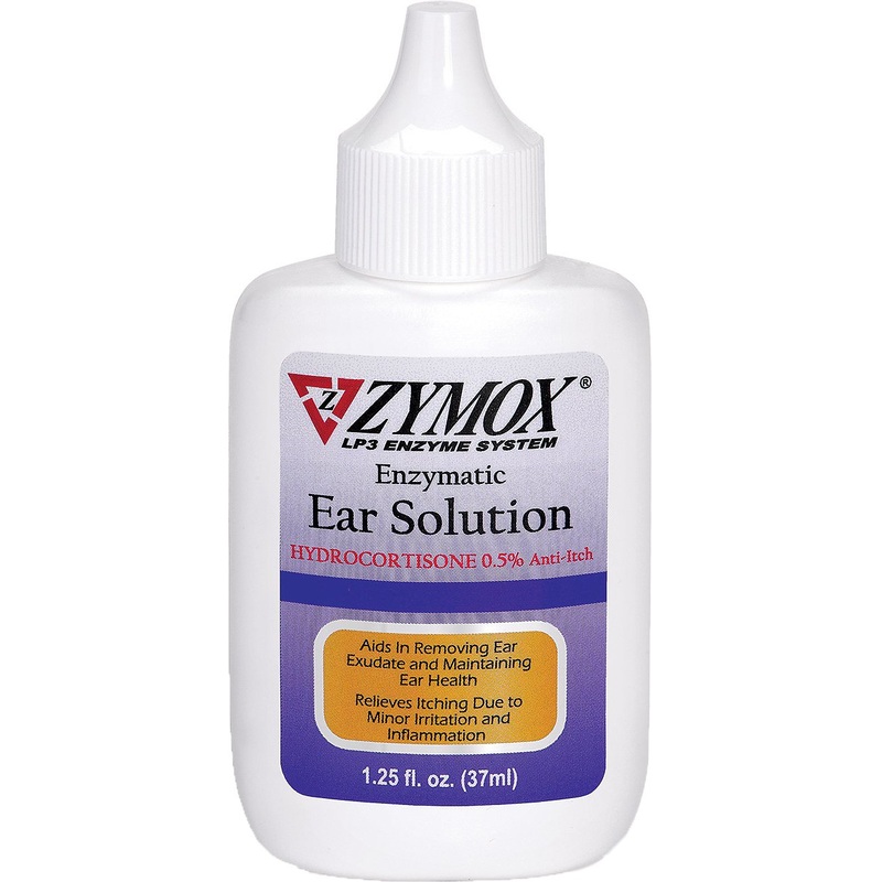 Zymox Ear Solution with .5% Hydrocortisone for Dogs & Cats, 1.25-oz bottle
