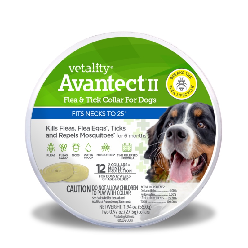 Vetality Avantect II Flea & Tick Collar for Dogs 1ea/26 in, 2 ct