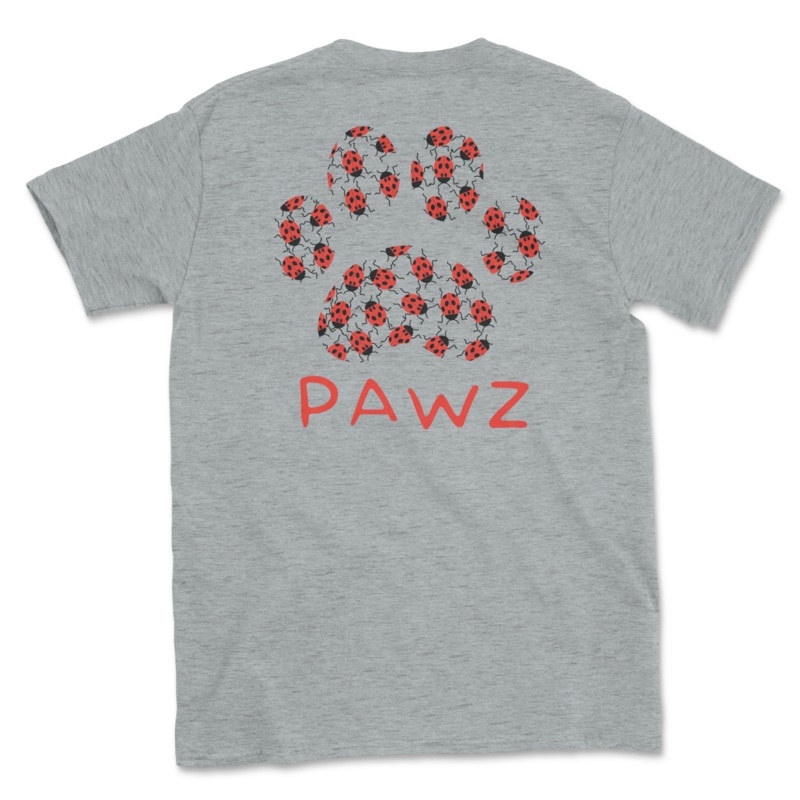 Lady Bug Paw (Adult Short Sleeve T-Shirt)