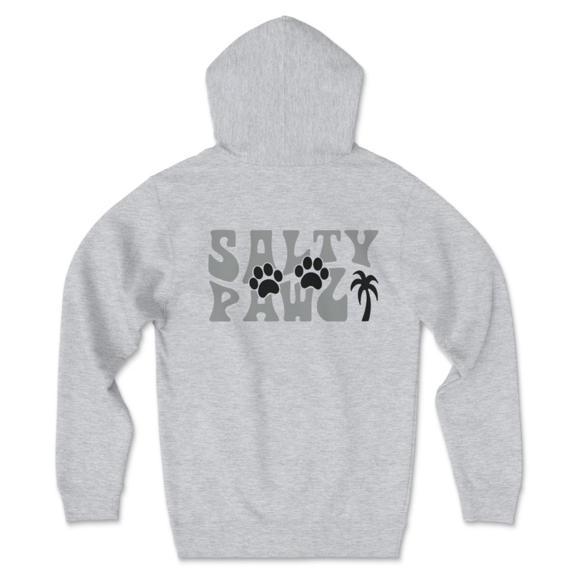 Salty  White/Grey – Sports Grey (Adult Hoodie)
