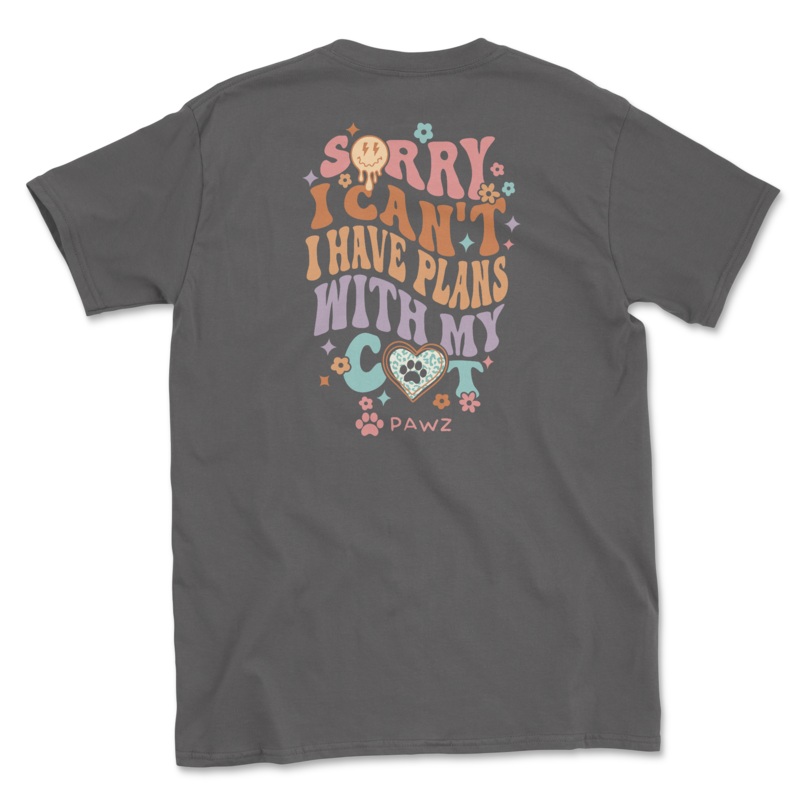 Sorry I Can’t – Cat (Adult Short Sleeve T-Shirt)