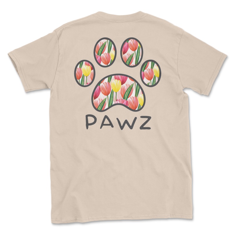 Tulips Paw (Adult Short Sleeve T-Shirt)