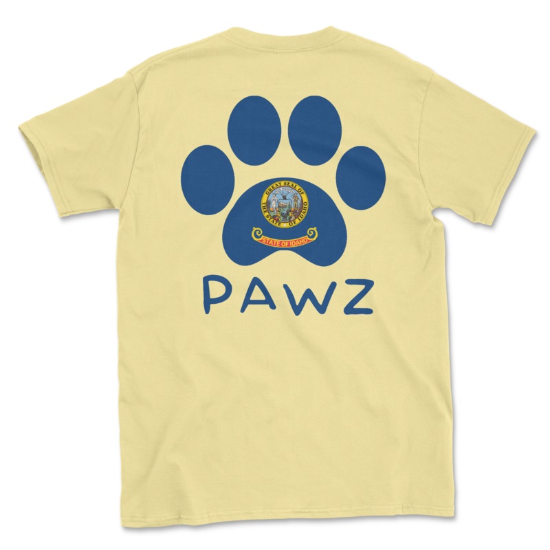 Idaho Flag Paw (Adult Short Sleeve T-Shirt)