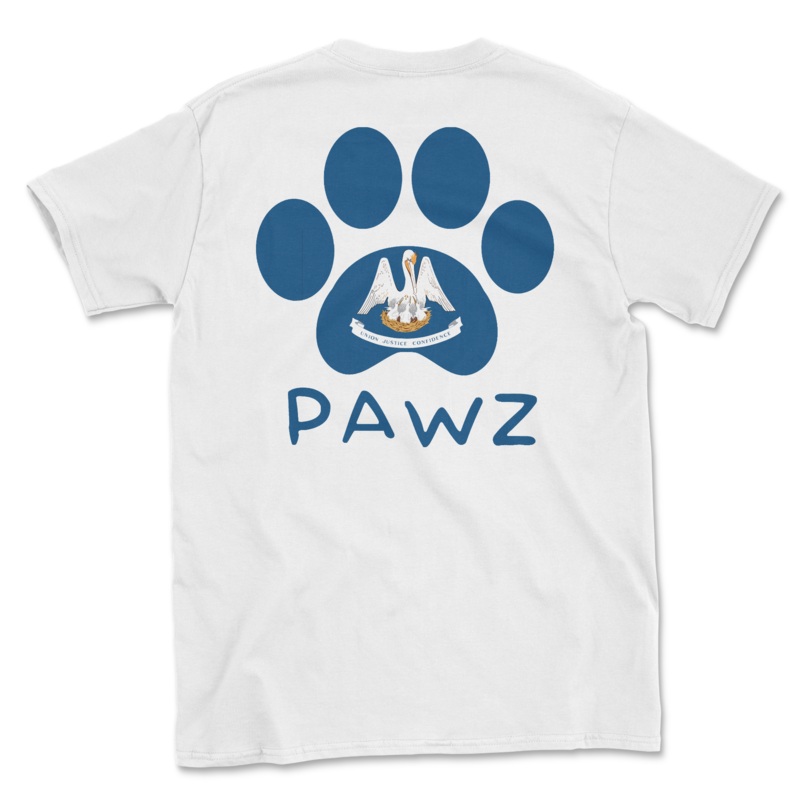Louisiana Flag Paw (Adult Short Sleeve T-Shirt)