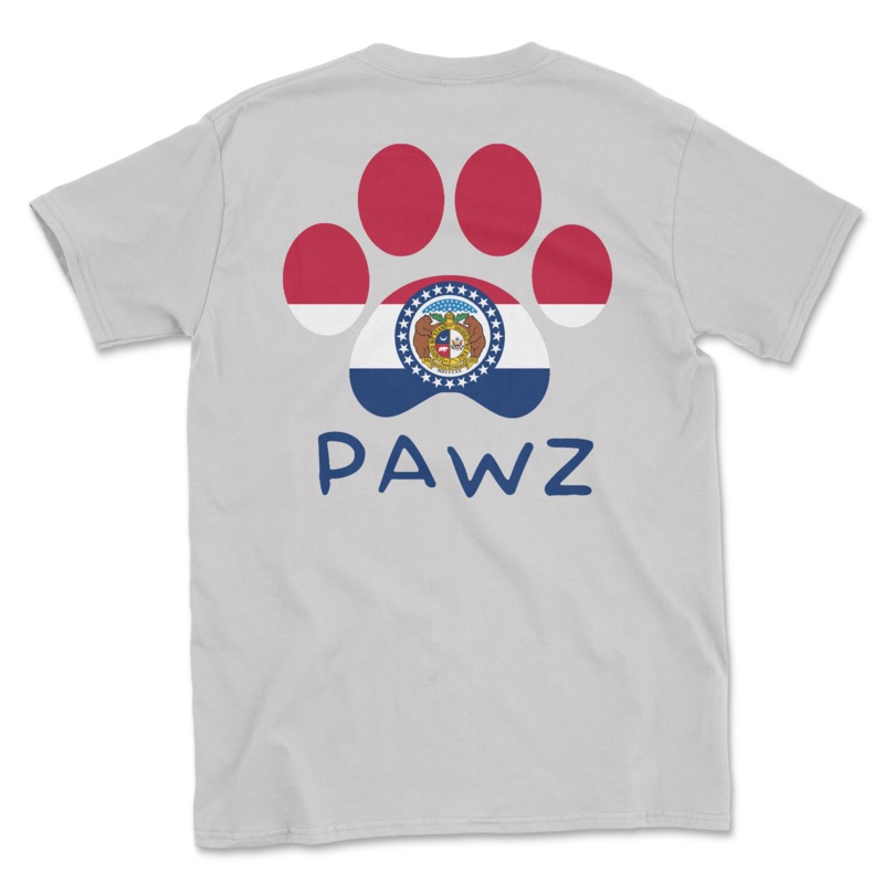 Missouri Flag Paw (Adult Short Sleeve T-Shirt)