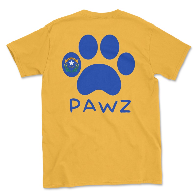 Nevada Flag Paw (Adult Short Sleeve T-Shirt)