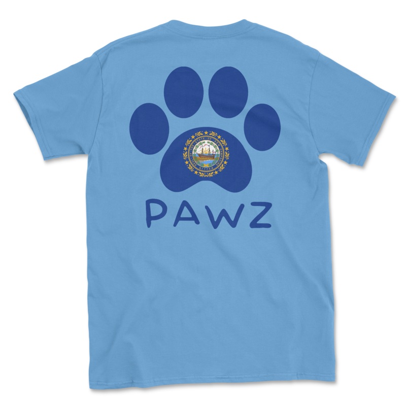 New Hampshire Flag Paw (Adult Short Sleeve T-Shirt)