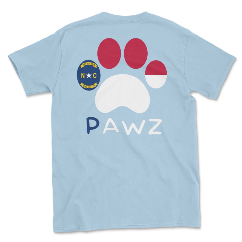 North Carolina Flag Paw (Adult Short Sleeve T-Shirt)
