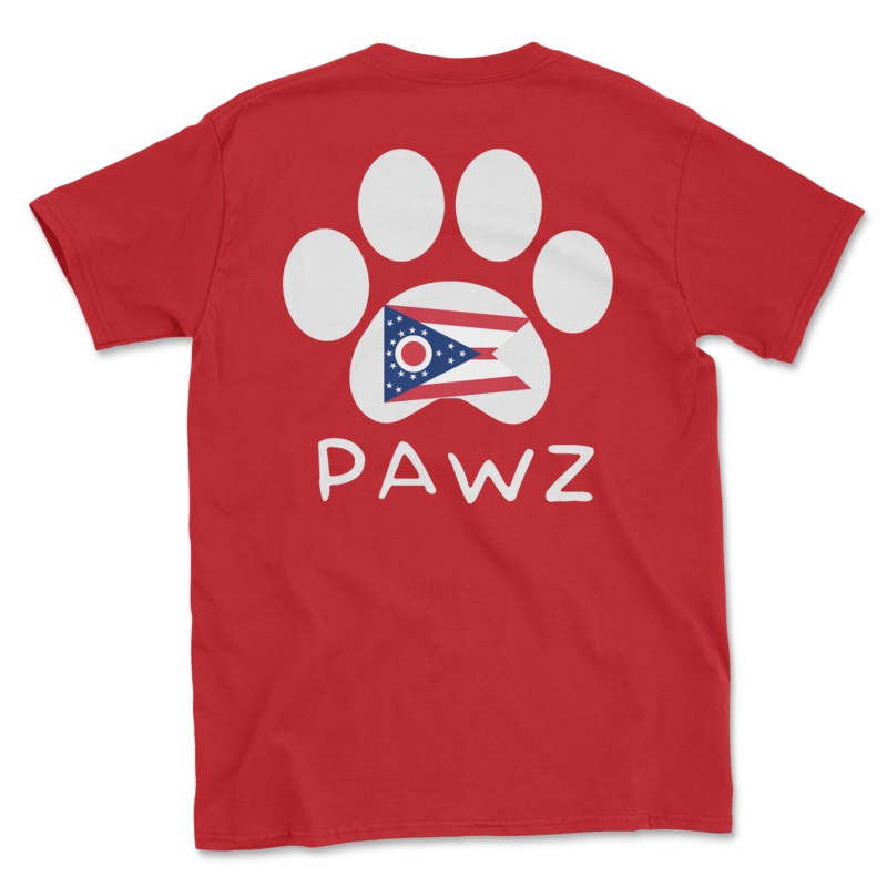 Ohio Flag Paw (Adult Short Sleeve T-Shirt)