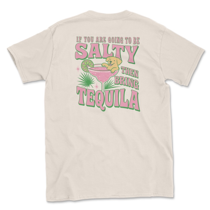 Salty  – Natural (Adult Short Sleeve T-Shirt)