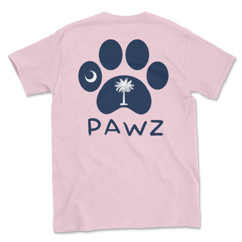 South Carolina Flag Paw (Adult Short Sleeve T-Shirt)