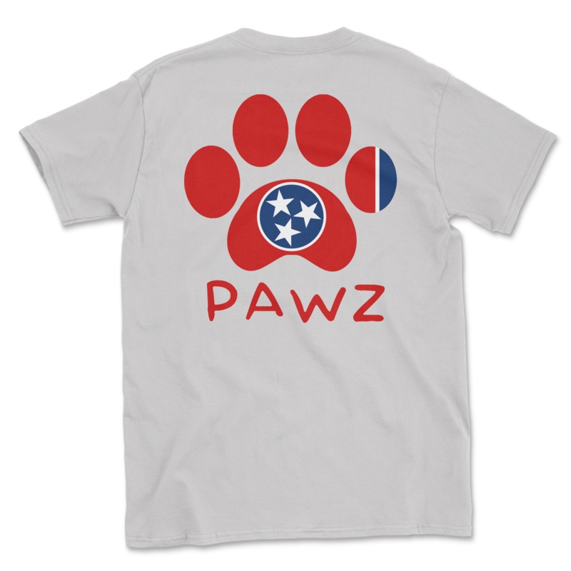 Tennessee Flag Paw (Adult Short Sleeve T-Shirt)