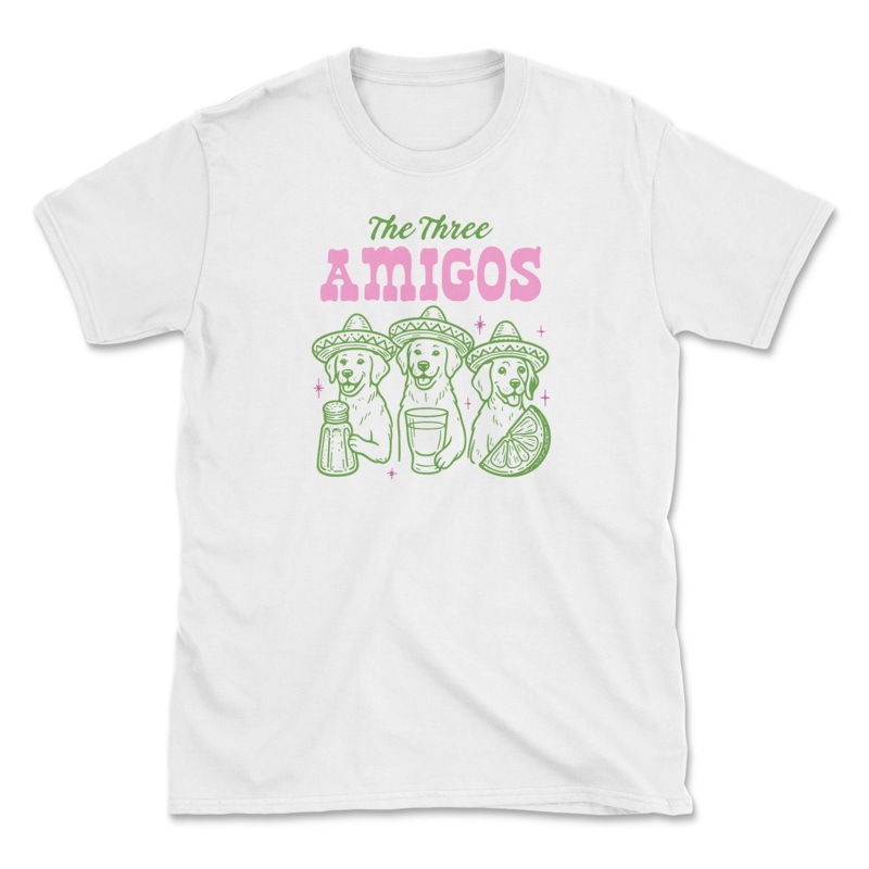 Three Amigos – (Front Print) (Adult Short Sleeve T-Shirt)
