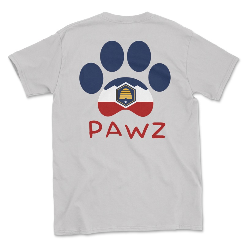 Utah Flag Paw (Adult Short Sleeve T-Shirt)
