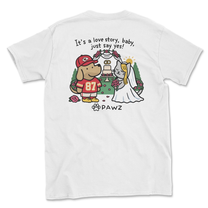 Love Story – (White) (Adult Short Sleeve T-Shirt)