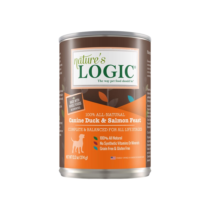 Nature’s Logic Canine Duck & Salmon Feast 13.2 oz Canned Wet Food for Dogs