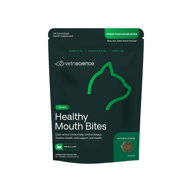 VetriScience Healthy Mouth Bites Dental Chews for Cats