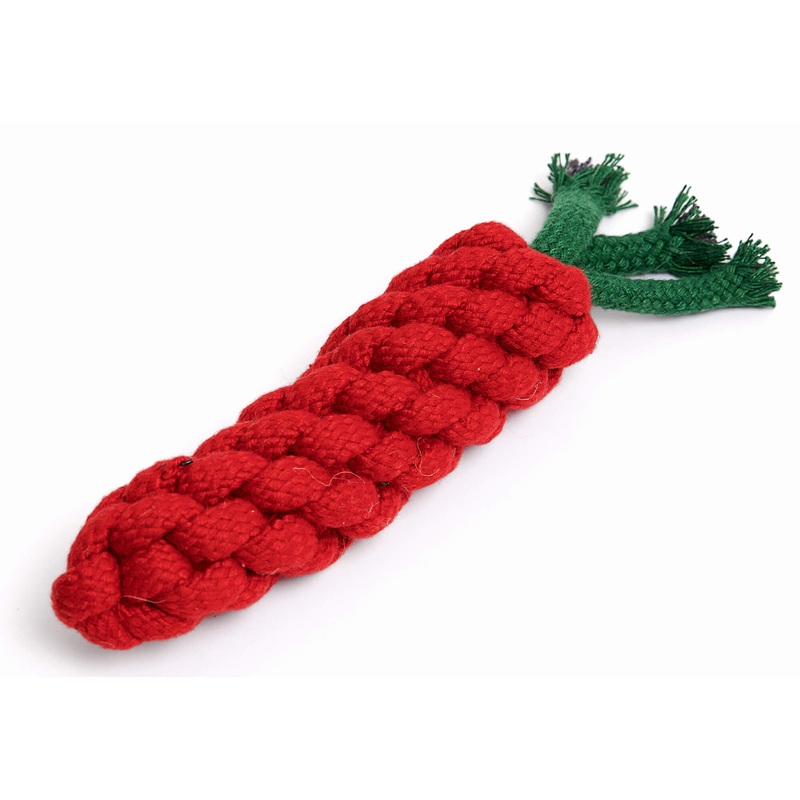 Eco-Friendly Regenerated Cotton Carrot Dog Toy