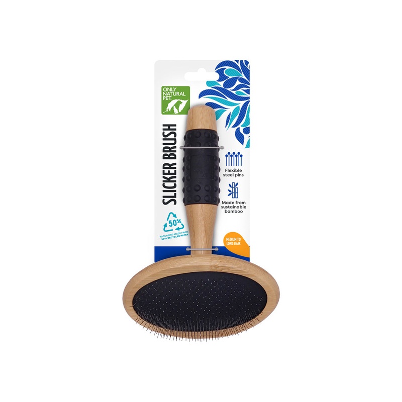 Slicker Brush with Bamboo Handle for Dogs