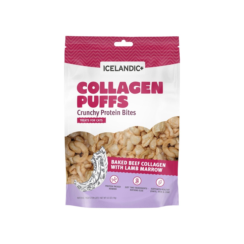 Icelandic+ Beef Collagen Mini Puffs Dehydrated Cat Treats