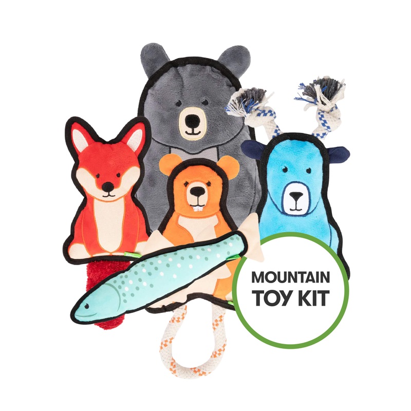 Mountain Friends Recycled Plush Dog Toys