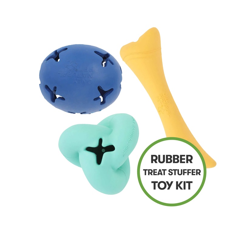 Natural Rubber Boredom Buster Treat Stuffer Dog Toys