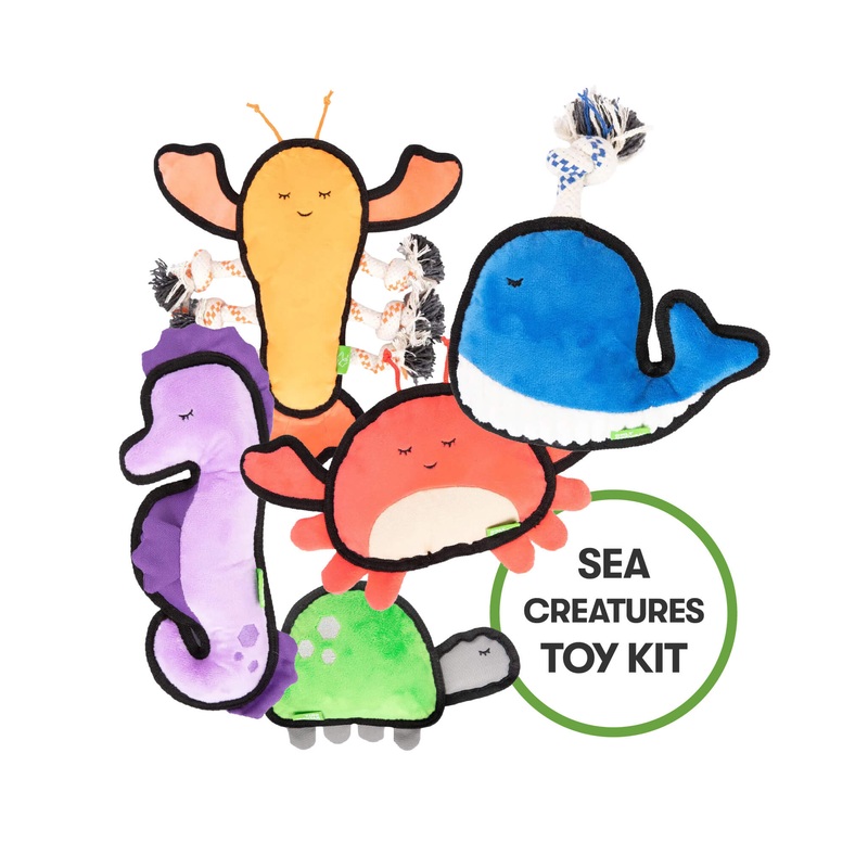 Sea Creatures Recycled Plush Dog Toys